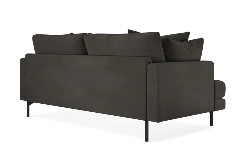 Menard 3-personers Dyb Manchestersofa - Mørkegrå - Møbler - Sofaer - 3 personers sofa
