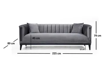 Mezonzo 3-Pers. Sofa - Grå - Møbler - Sofaer - 3 personers sofa
