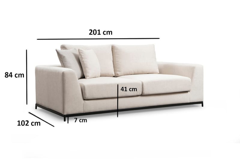 Mezonzo 3-Pers. Sofa - Beige - 3 personers sofa