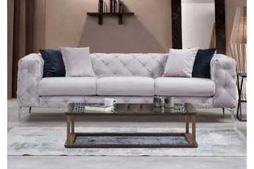 Mezonzo 3-Pers. Sofa - Lysegrå - Møbler - Sofaer - 3 personers sofa
