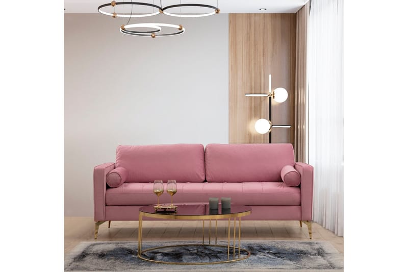 Mirrilnesh Sofa 3-seter - Rosa - Møbler - Sofaer - 3 personers sofa