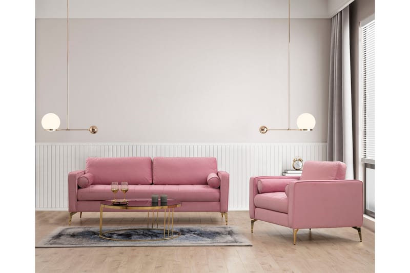 Mirrilnesh Sofa 3-seter - Rosa - Møbler - Sofaer - 3 personers sofa
