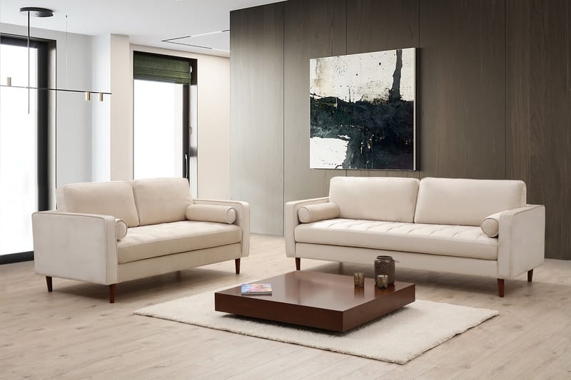 Mirrilnesh Sofa 3-Pers. - Beige - 3 personers sofa