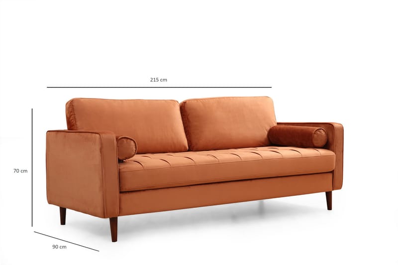 Mirrilnesh Sofa 3-Pers. - Orange - 3 personers sofa