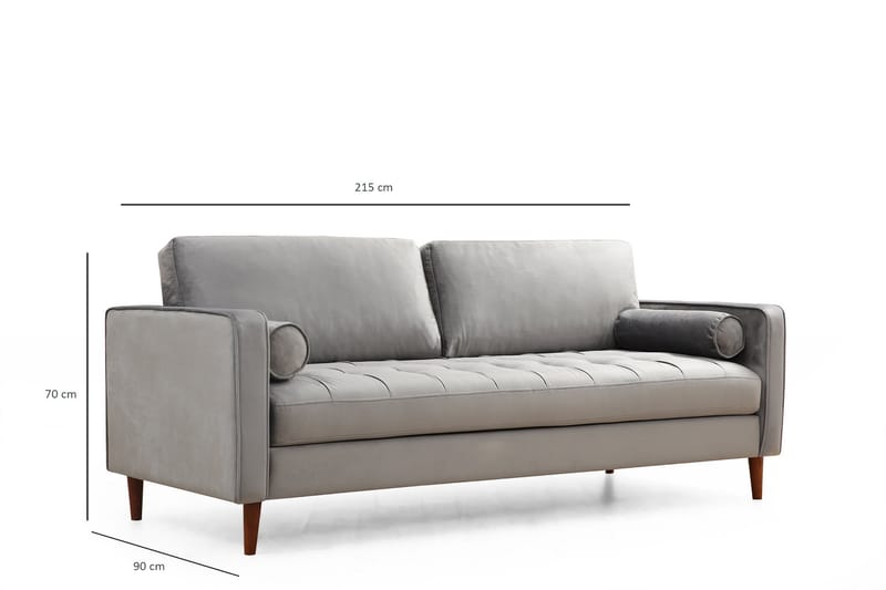 Mirrilnesh Sofa 3-Pers. - Lysegrå - 3 personers sofa