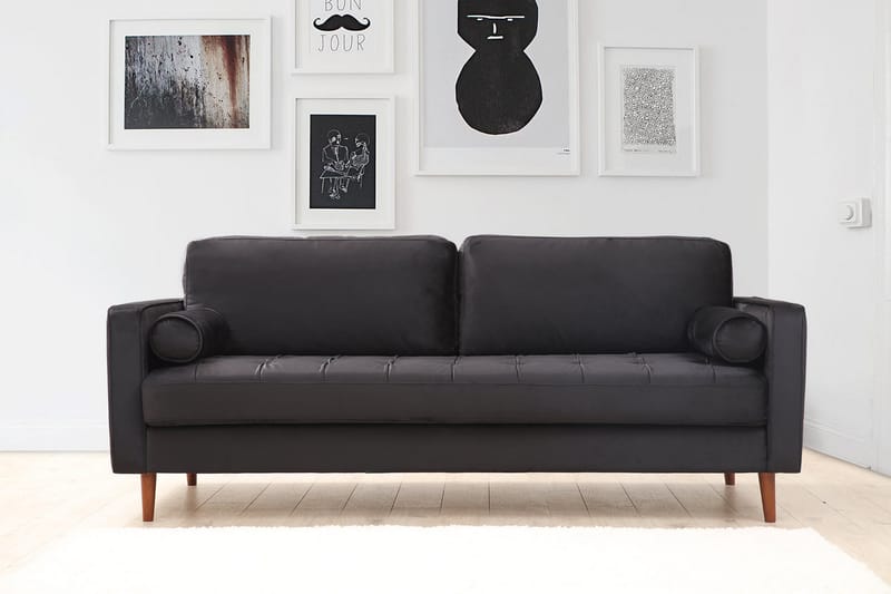 Mirrilnesh Sofa 3-Pers. - Sort - 3 personers sofa