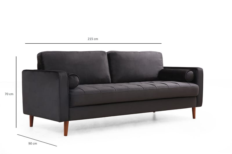 Mirrilnesh Sofa 3-Pers. - Sort - 3 personers sofa