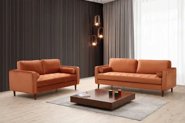 Mirrilnesh Sofa 3-Pers. - Orange - Møbler - Sofaer - 3 personers sofa