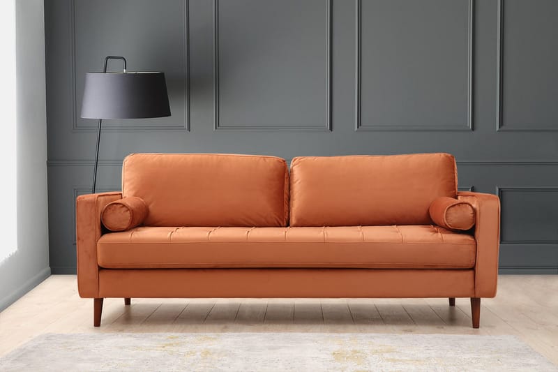 Mirrilnesh Sofa 3-Pers. - Orange - Møbler - Sofaer - 3 personers sofa