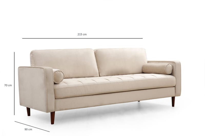 Mirrilnesh Sofa 3-Pers. - Beige - Møbler - Sofaer - 3 personers sofa