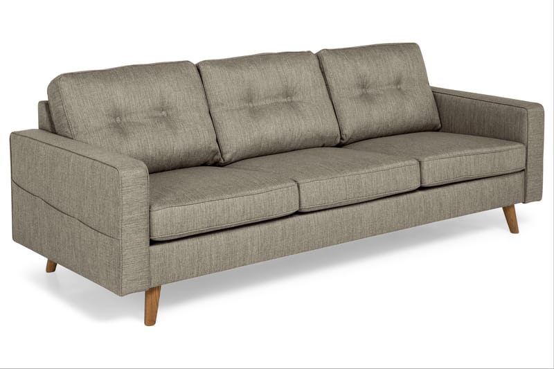 Monroe 3-pers Sofa - Gråbrun - 3 personers sofa