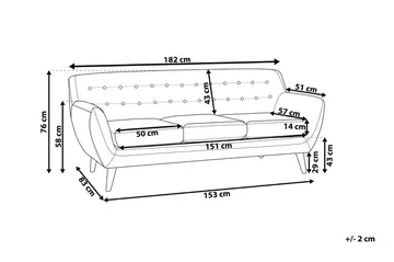 Motala Sofa 3 sæder - Beige - Møbler - Sofaer - 3 personers sofa
