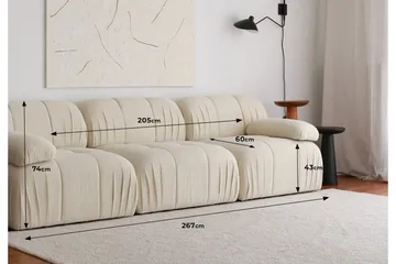 Murum Sofa 3-pers - Hvid - Møbler - Sofaer - 3 personers sofa
