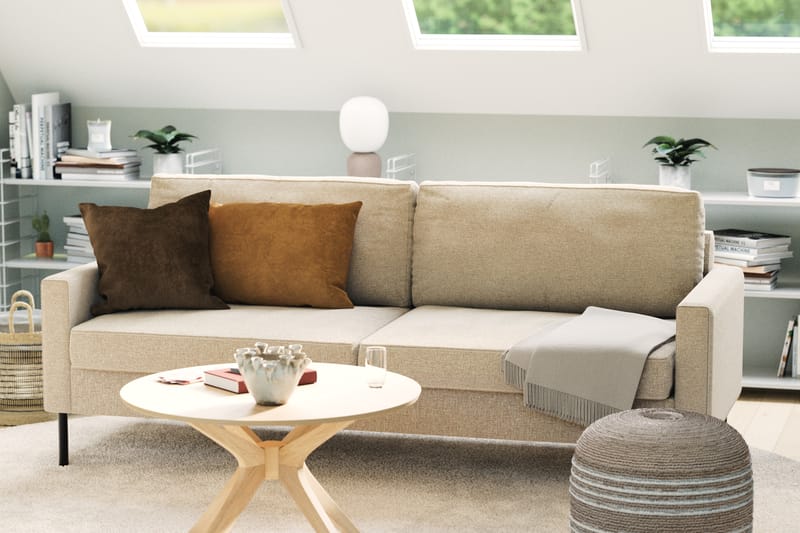 Nevada 3-personers Small Stofsofa 198 cm bred - Beige - Møbler - Sofaer - 3 personers sofa