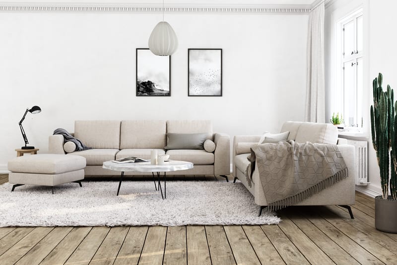 Ocean Lyx 3-personers Stofsofa - Beige - Møbler - Sofaer - 3 personers sofa