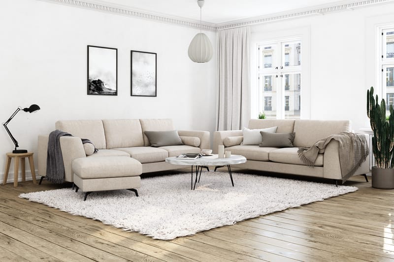 Ocean Lyx 3-personers Stofsofa - Beige - Møbler - Sofaer - 3 personers sofa