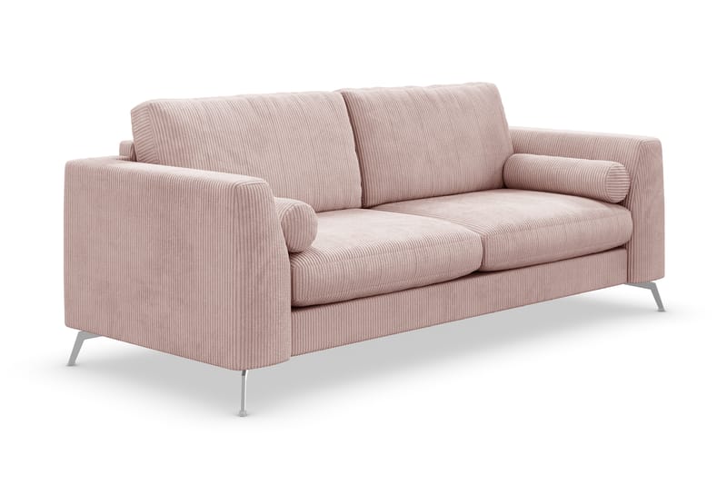 Ocean Lyx 3-personers Sofa - Lyserød/Krom - 3 personers sofa