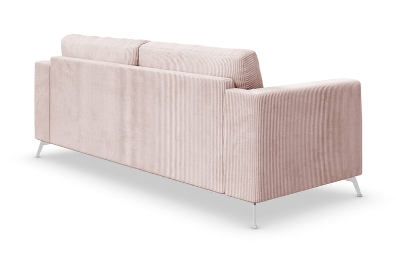 Ocean Lyx 3-personers Sofa - Lyserød/Krom - 3 personers sofa