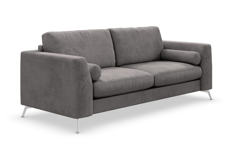 Ocean Lyx 3-personers Sofa - Mørkegrå/Krom - 3 personers sofa