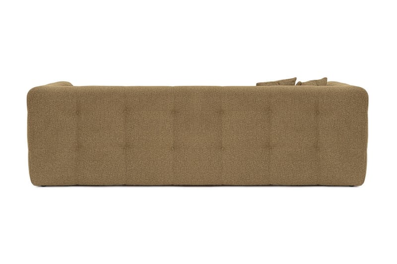 Octavian 3-personers Sofa med Knappet Design i Bouclé - Brun - Møbler - Sofaer - 3 personers sofa