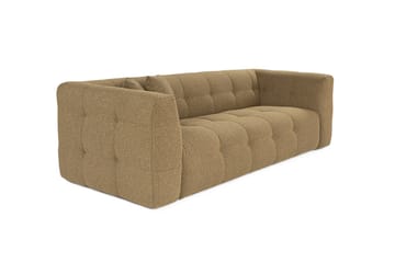 Octavian 3-personers Sofa med Knappet Design i Bouclé - Brun - Møbler - Sofaer - 3 personers sofa