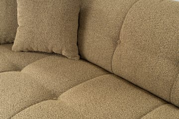 Octavian 3-personers Sofa med Knappet Design i Bouclé - Brun - Møbler - Sofaer - 3 personers sofa