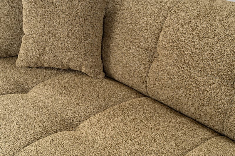 Octavian 3-personers Sofa med Knappet Design i Bouclé - Brun - Møbler - Sofaer - 3 personers sofa