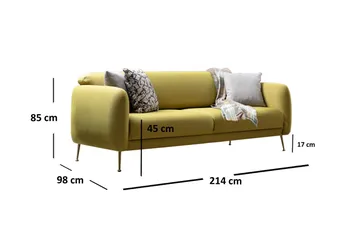 Panchenko 3-Pers. Sofa - Gul - Møbler - Sofaer - Sovesofaer - 3 personers sovesofa