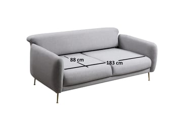 Panchenko Sovesofa Runde Armlæn 88x183 cm i Stof - Grå - Møbler - Sofaer - Sovesofaer - 3 personers sovesofa