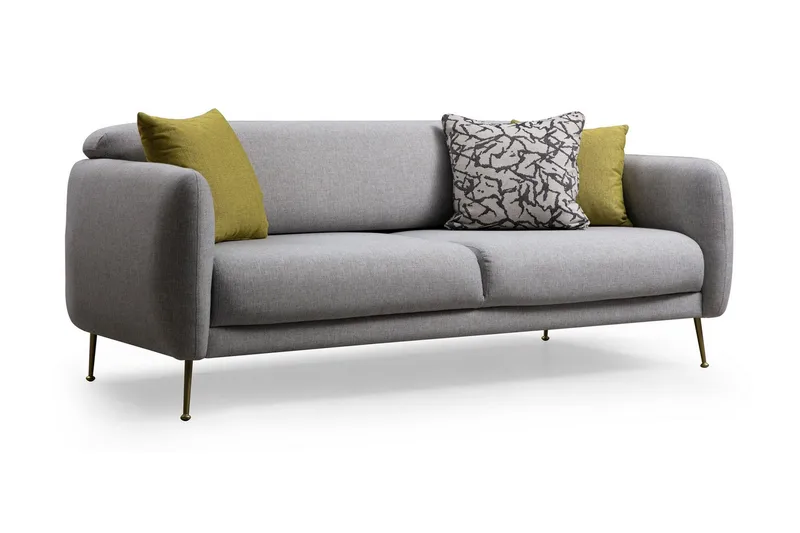 Panchenko Sovesofa Runde Armlæn 88x183 cm i Stof, Grå
