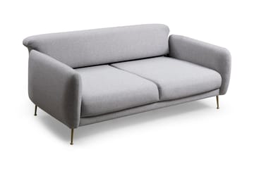Panchenko Sovesofa Runde Armlæn 88x183 cm i Stof - Grå - Møbler - Sofaer - Sovesofaer - 3 personers sovesofa