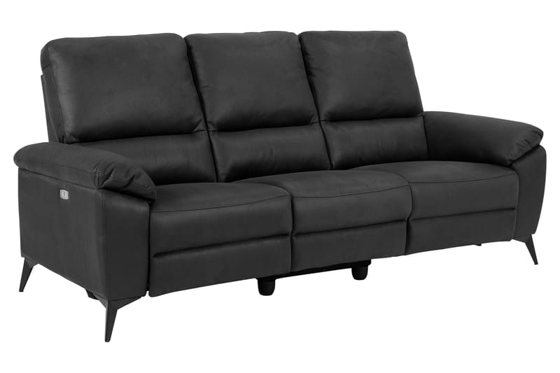 Ranas 3-Pers. Sofa Elektrisk - Grå/Sort - 3 personers sofa