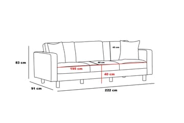 Retzow Sofa 3-personers - Beige - Møbler - Sofaer - 3 personers sofa