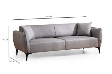 Rossland Sofa 3-personers - Grå - Møbler - Sofaer - Sovesofaer - 3 personers sovesofa
