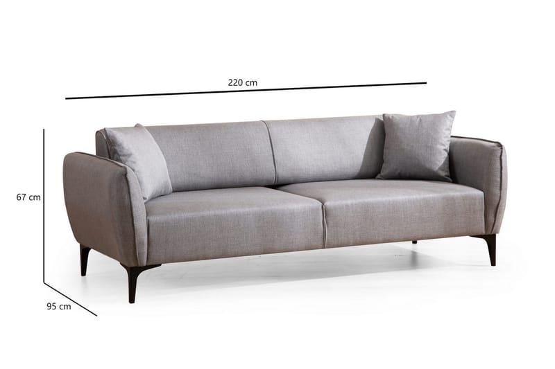 Rossland Sofa 3-personers - Grå - Møbler - Sofaer - 3 personers sofa