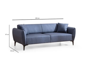 Rossland Sofa 3-personers - Blå - Møbler - Sofaer - Sovesofaer - 3 personers sovesofa