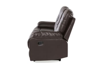 Rovik 3-personers Reclinersofa i Kunstlæder med Metalstel - Brun - Møbler - Sofaer - 3 personers sofa