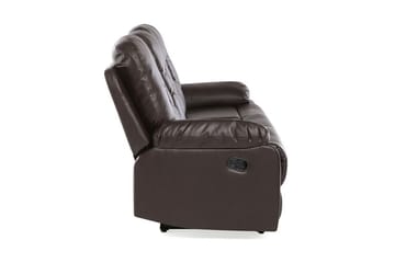 Rovik 3-personers Reclinersofa i Kunstlæder med Metalstel - Brun - Møbler - Sofaer - 3 personers sofa