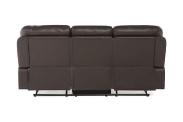 Rovik 3-personers Reclinersofa i Kunstlæder med Metalstel - Brun - Møbler - Sofaer - 3 personers sofa