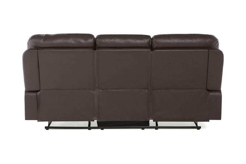 Rovik 3-personers Reclinersofa i Kunstlæder med Metalstel - Brun - Møbler - Sofaer - 3 personers sofa