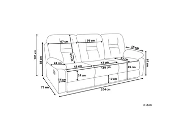 Rovik sofa 3-personers - Sort - Møbler - Sofaer - 3 personers sofa