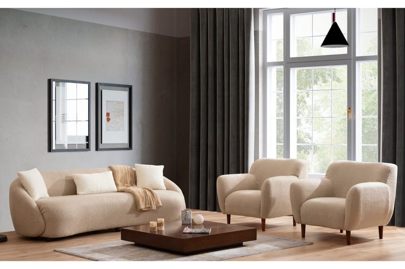 Scone Sofa 3-personers - Brun|Bouclé - Møbler - Sofaer - 3 personers sofa