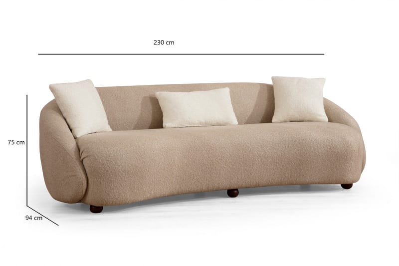 Scone Sofa 3-personers - Brun|Bouclé - Møbler - Sofaer - 3 personers sofa