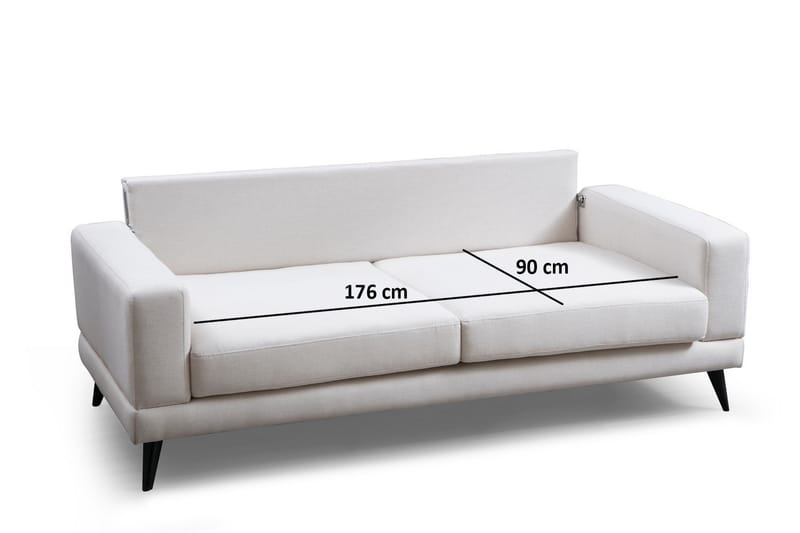 Selder 3-personers Sofa - Beige/Sort - 3 personers sofa