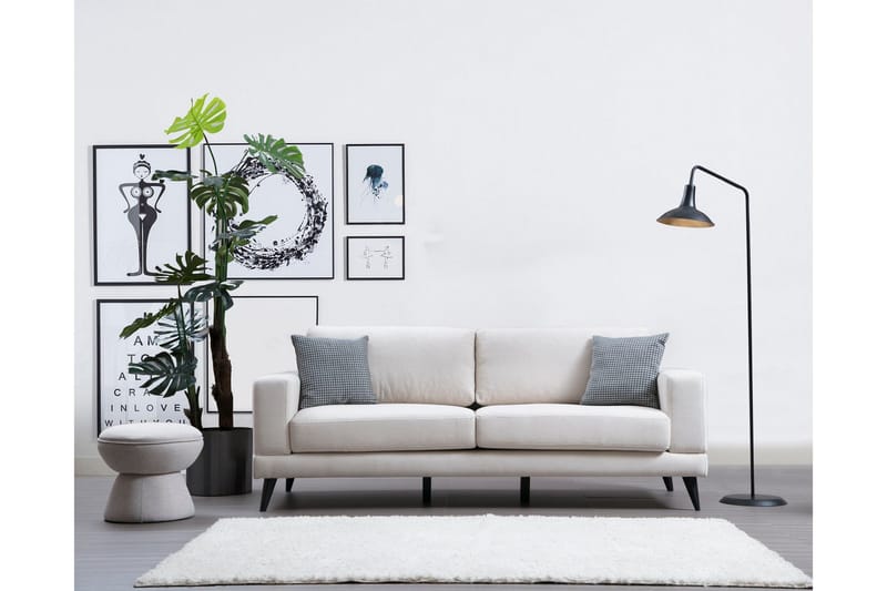 Selder 3-personers Sofa - Beige/Sort - Møbler - Sofaer - 3 personers sofa