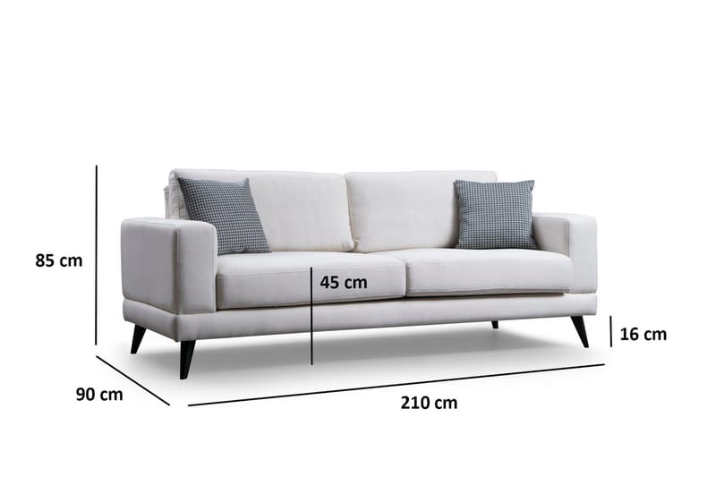 Selder 3-personers Sofa - Beige/Sort - Møbler - Sofaer - 3 personers sofa