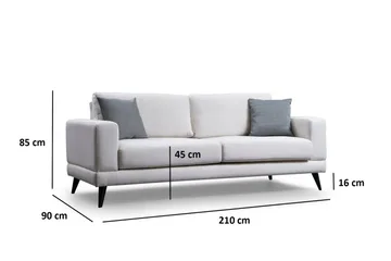 Selder 3-personers Sofa - Beige/Sort - Møbler - Sofaer - Sovesofaer - 3 personers sovesofa