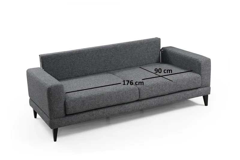 Selder 3-Pers. Sofa - Grå - Møbler - Sofaer - 3 personers sofa