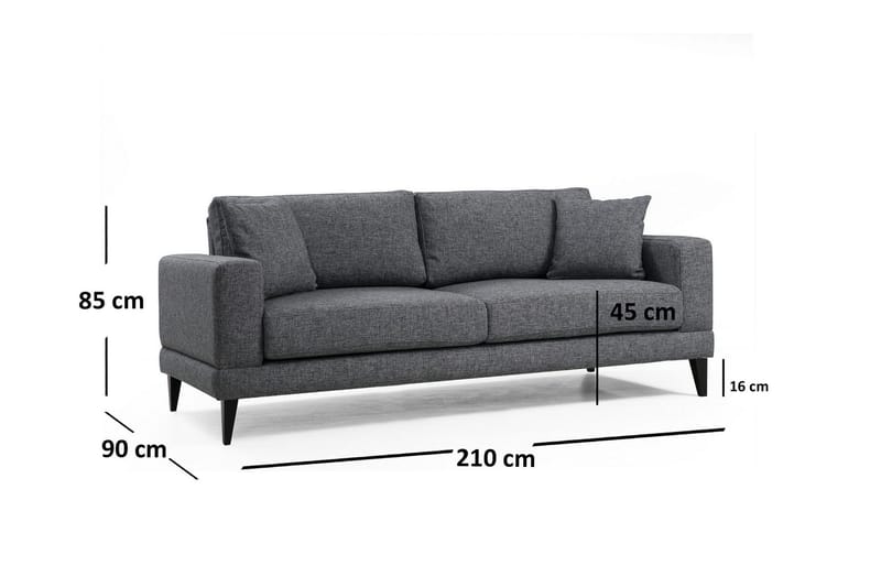 Selder Udtrækkelig Dyb Sovesofa i Stof - Grå - Møbler - Sofaer - Sovesofaer - 3 personers sovesofa