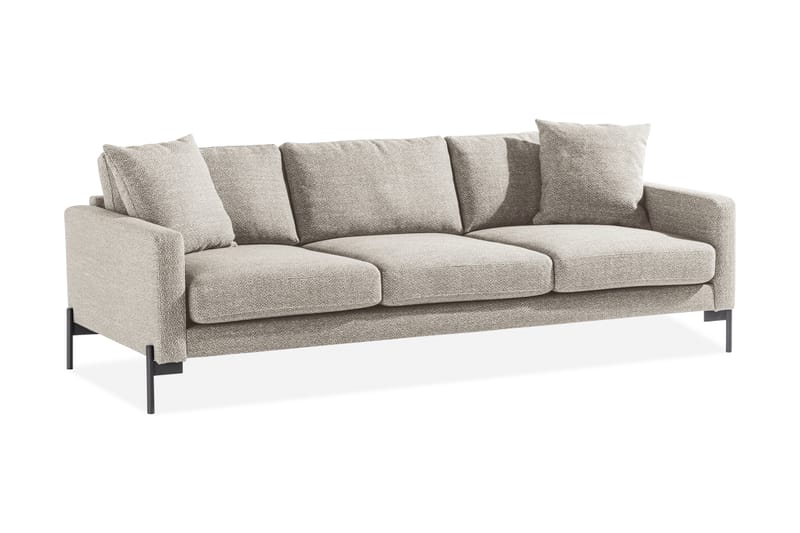 Skonsam 3-personers Sofa med Pyntepuder - Beige - 3 personers sofa